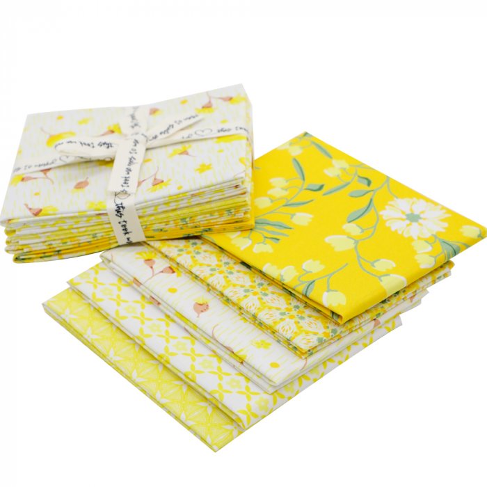 Quilting fabric fat quarter bundles high quality digital printing fabric bundle yellow series