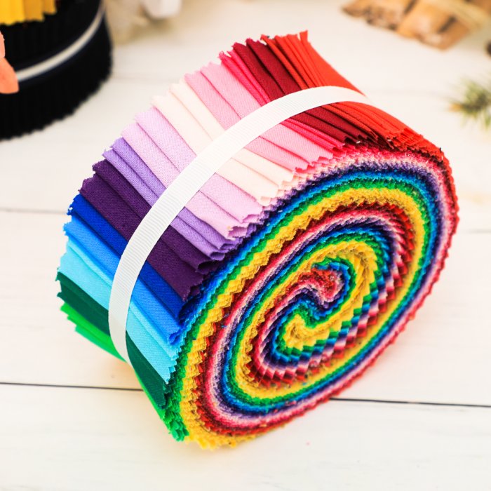 Quilting fabric jelly roll precut sewing materials rainbow series solid color quilting fabric