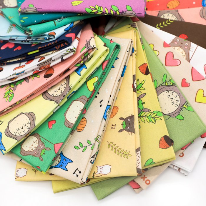 FAMA-Manufacture-Cartoon-Printed-Totoro-Quilting-Fabric-Fat-Quarter-Bundles-Fabric-for-handwork-quilting-fabric