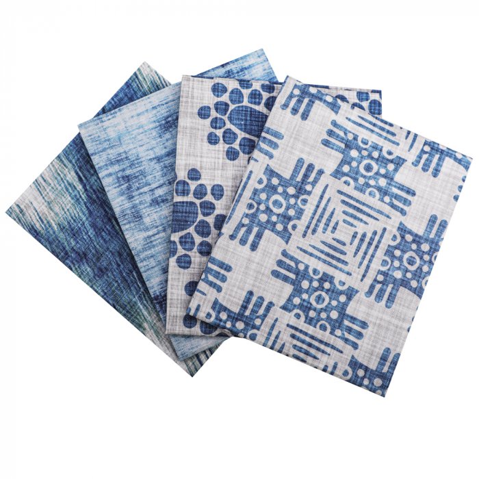 100% Cotton Fabric Precut Fat Quarter Fabric Bundles Indigo Print Fabric