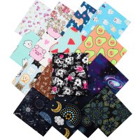 5PCS Floral Printed Cotton Fabric Quilting Fabric for DIY Craft
