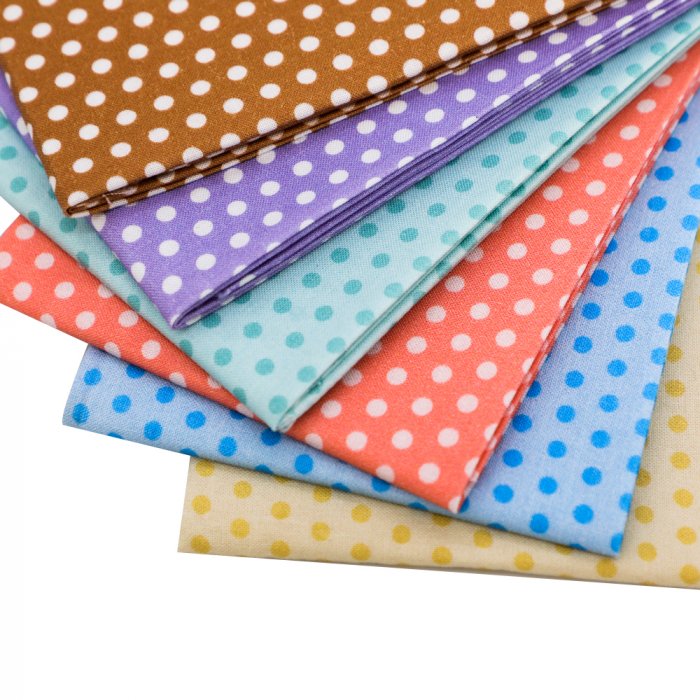 Wholesale Quilting Cotton Polka Dot Printed Fabric Squares Fat Quarter Fabric Quilting Dot Pattern
