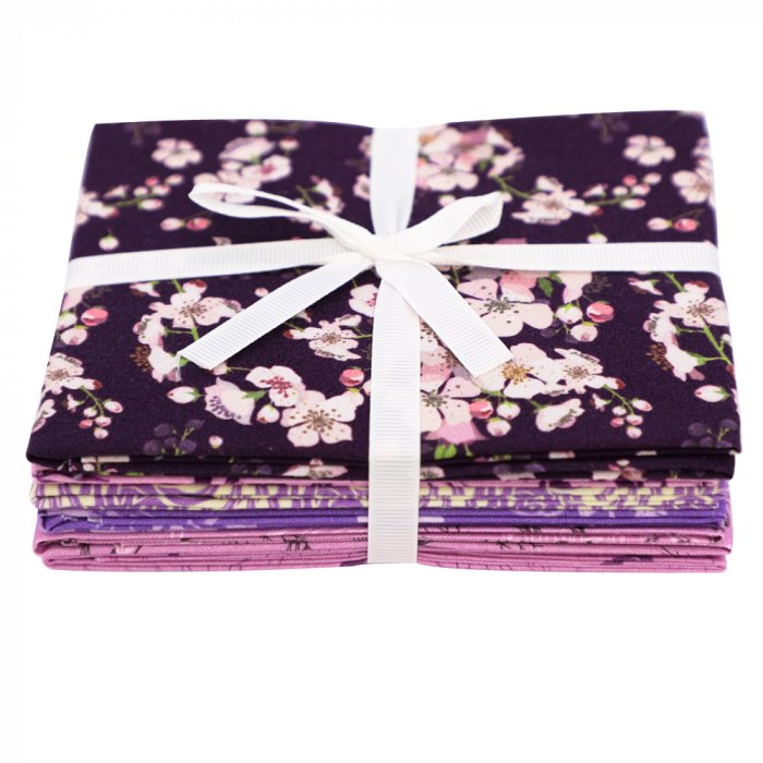 5Pack Quilting Cotton Fabric Floral Craft Bundle Squares Breathable Soft Fat Quarter Fabrics