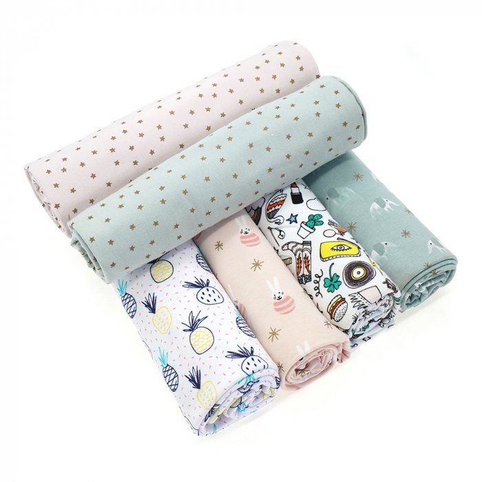 Custom Design children clothes Material 100% Jersey Spandex cotton for baby Pajamas fabrics