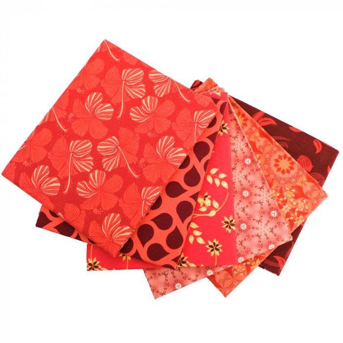 5PCS Quilting fabric fat quarter bundles high quality digital printing fabric bundle red series