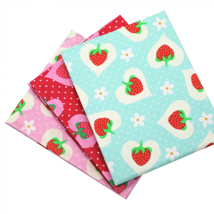 5Packs quilting fabric fat quarter bundles high quality digital printing fabric bundle strawberry series