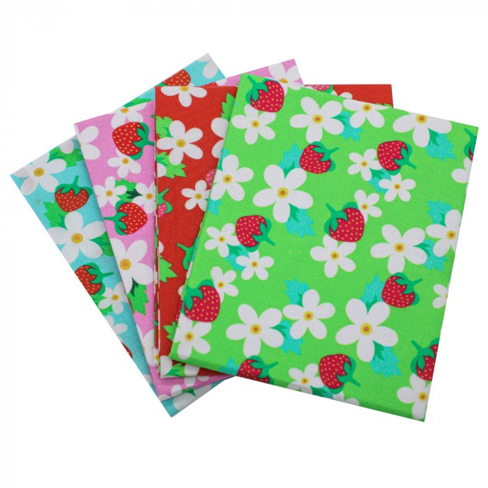 5PCS quilting fabric fat quarter bundles high quality digital printing fabric bundle strawberry series