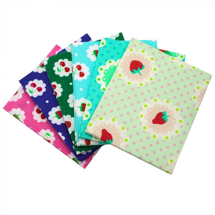 5PCS quilting fabric fat quarter bundles high quality digital printing fabric bundle strawberry series