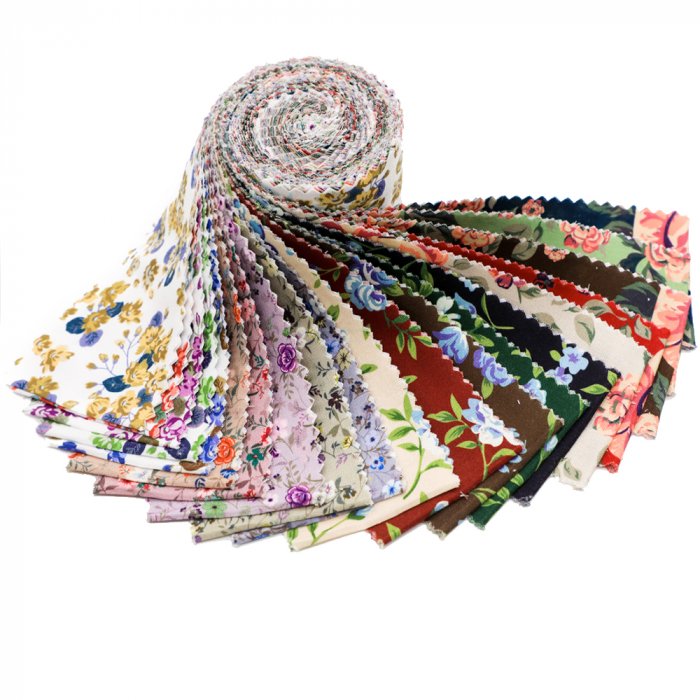 20Pcs quilting cotton fabric jelly roll precut bundle sewing materials digital printing fabric colorful floral seires