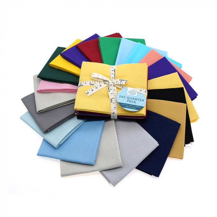 18'' x 21'' Solid Color Fat Quarter Bundles For Quilting Multiple Colors High Quality Fabrics For Patchwork