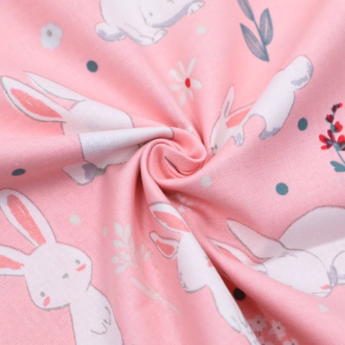 44'' Cute Bunny Fabric Prints Animal Style Quilting Fabrics By The Bolt