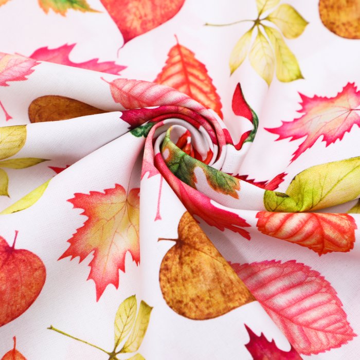 145gsm Cotton Fabric For Quilting Autumn Material 44'' Colorful Leaves Fabric For Quilting Buy Cotton Fabric Wholesale