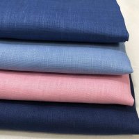 Wholesale Natural Woven Linen Fabric By The Yard For Sewing 125gsm Dyed Solid Color