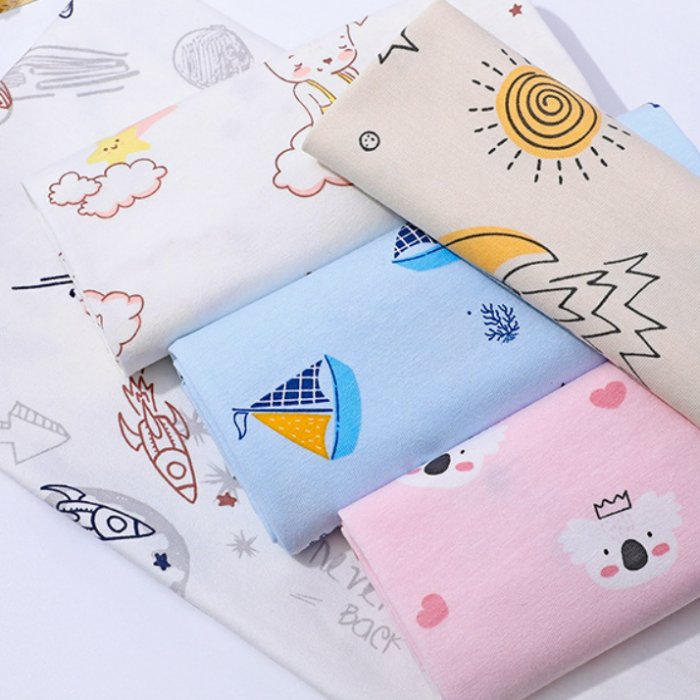 190gsm jersey spandex printed knit design children clothes material fabrics